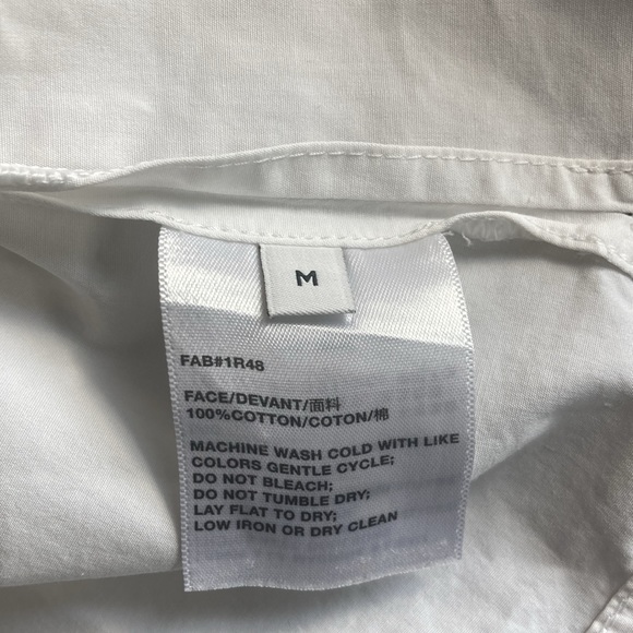 EUC Lafayette 148 Women's White Cutout Puff-Sleeve Poplin Shirt Size Medium - Picture 5 of 9